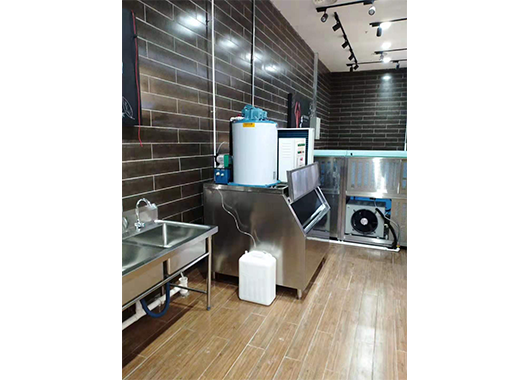 Case of 1 ton flake ice machine in a supermarket in Guangdong